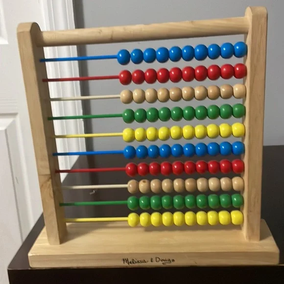Melissa & Doug Abacus - Classic Wooden Educational Counting Toy With 100 Beads - Picture 2 of 4